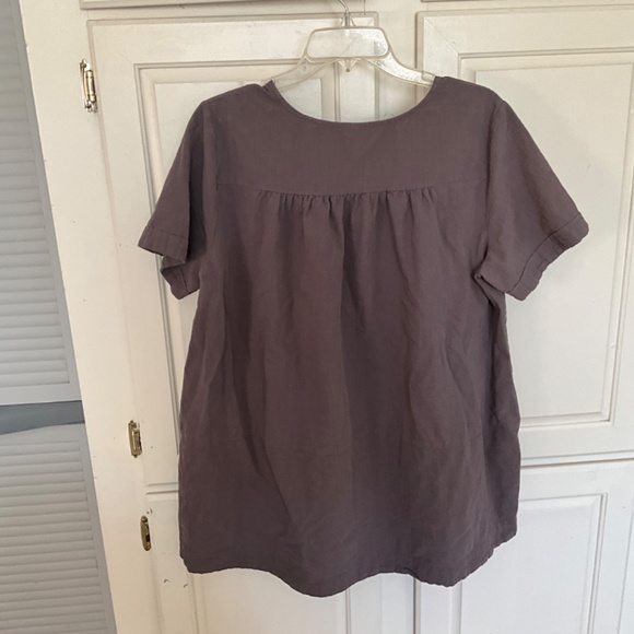 Tunic XL Hi-Low Brown short sleeve scoop neckline - Picture 2 of 4